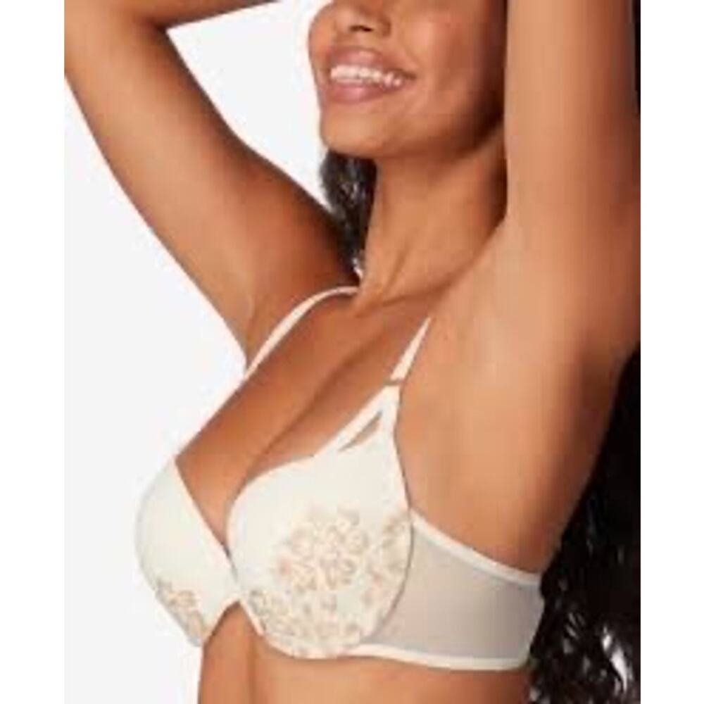 Maidenform Love the Lift Push Up Lace Demi Bra White Rose Gold 34C Feminine - Picture 3 of 7